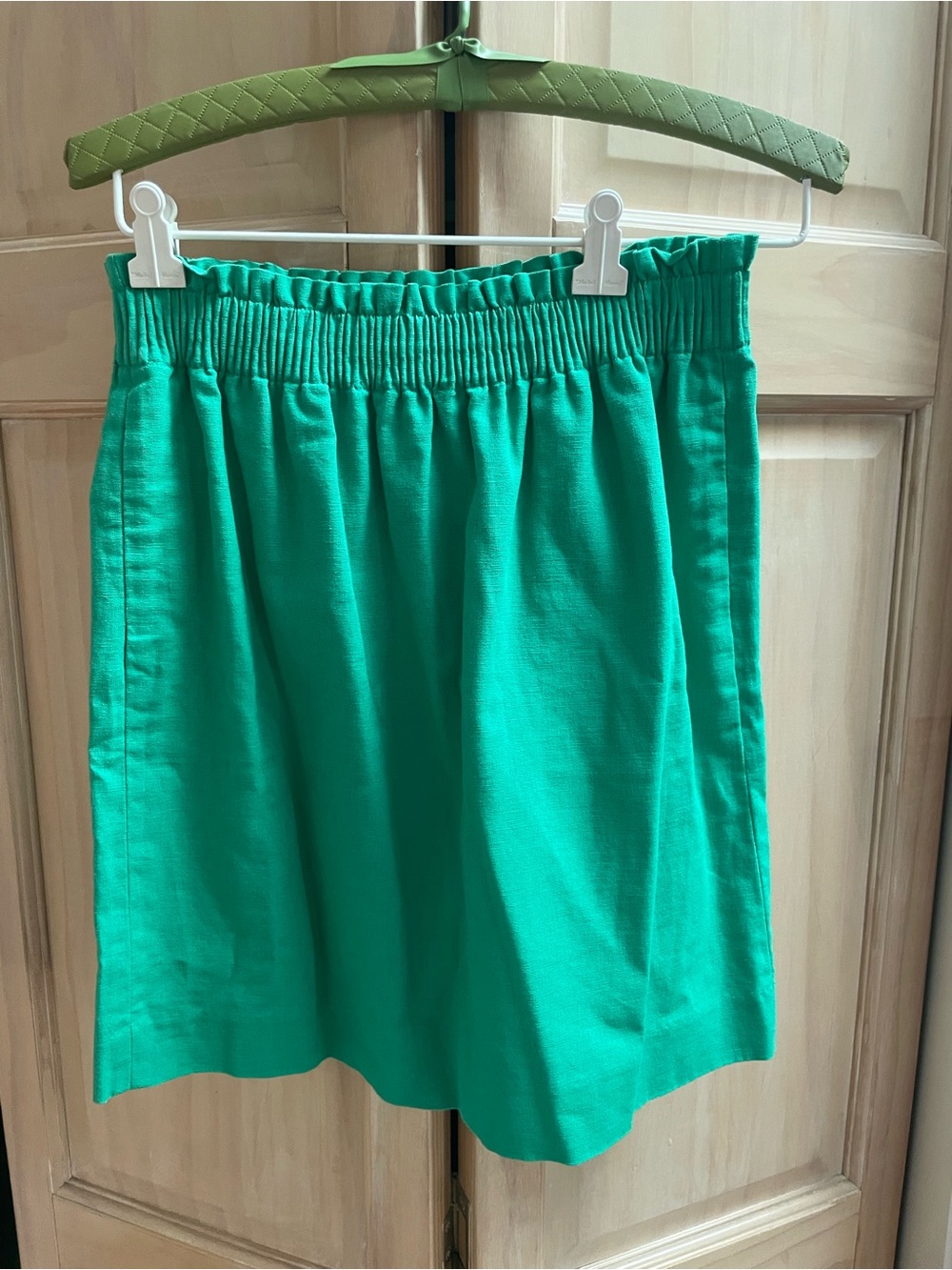 J. Crew Bright Green Elastic-Waist Mini Skirt